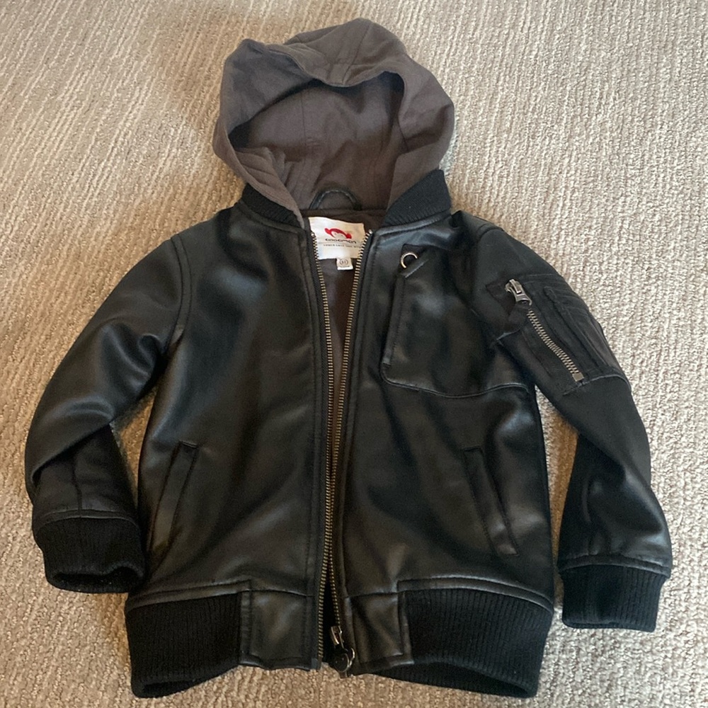 Appaman Black Jacket with Gray Hood